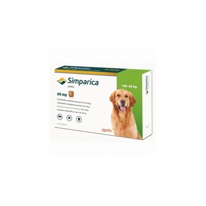 SIMPARICA 80MG 3 CDS 20-40 KG