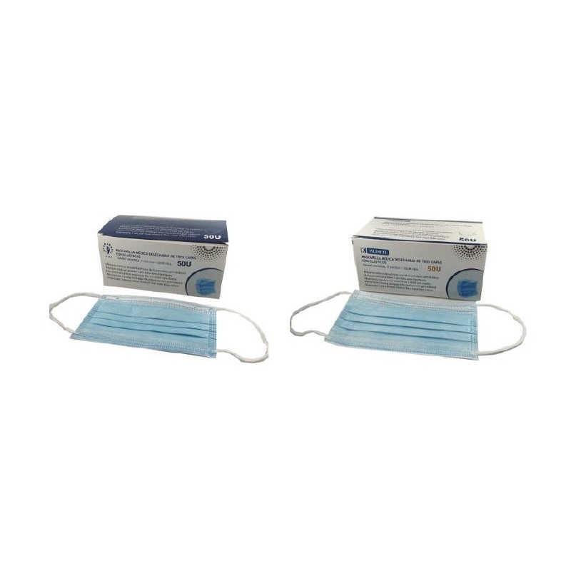 MASCARILLA MEDICA/QUIRURGICA 3C DES. 50UD TIPO I