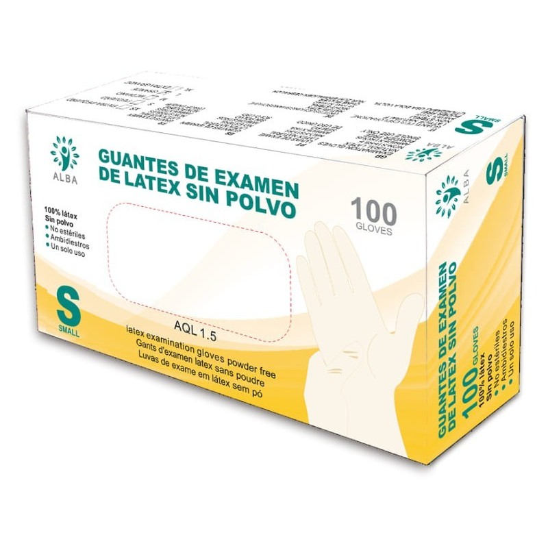 GUANTE LATEX S SIN POLVO (100UDS)