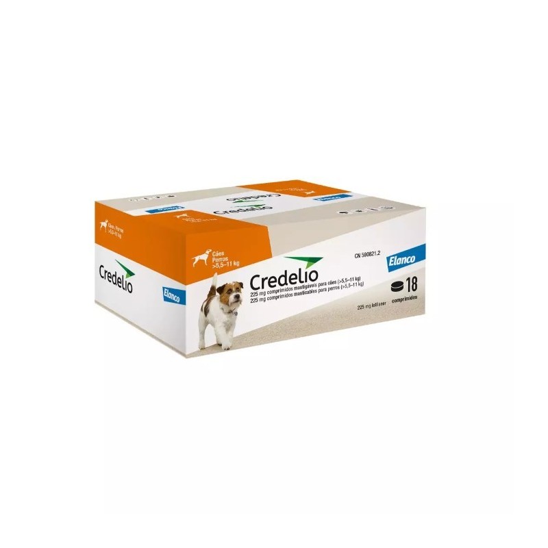CREDELIO 225 MG 5,5-11 KG 18 COMPRIMIDOS