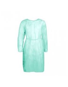 BATA DESECHABLE CON PUÑO ELASTICO VERDE P.P. 10 UD