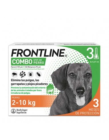 FRONTLINE SPOT-ON PERROS COMBO 3 PIPETAS  2-10 KG