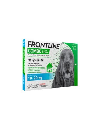 FRONTLINE SPOT-ON PERROS COMBO 3 PIPETAS 10-20 KG